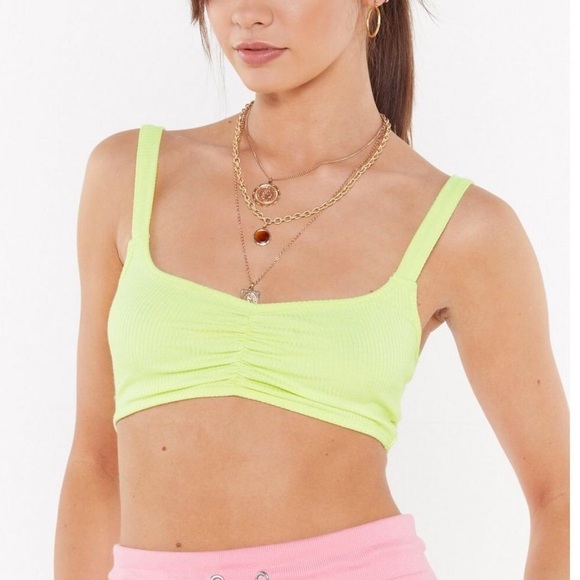 NWT NASTY GAL RIBBED CROP TANK / BRA TOP - Picture 1 of 8